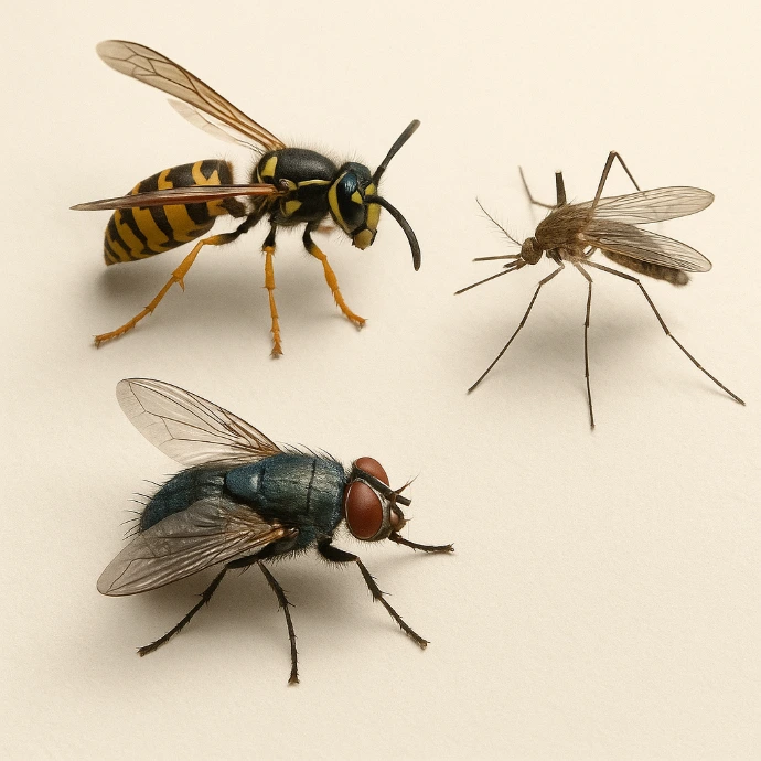 Guêpes, frelons, moustiques, mouches